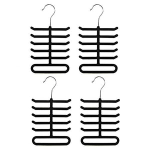 SAVORLIVING Tie Rack (Set of 4) Belt Hanger Holder Tie Storage Organizer Plastic Non-Slip Holder for Hanging Ties Belts Scarves