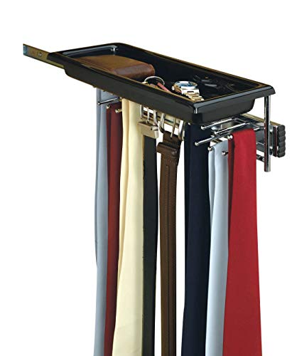 Rev-A-Shelf Tie/Belt Rack w/Tray Tie Organizers, Chrome