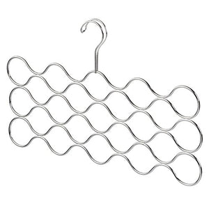 iDesign Classico Wave Scarf Hanger, No Snag Storage for Scarves, Ties, Belts, Shawls, Pashminas, Accessories - 23 Loops, Chrome