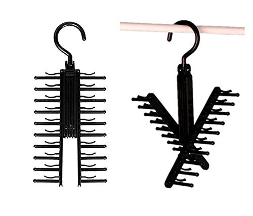 Grocery House Tie Belt Rack Organizer Hanger, Adjustable 360 Degree Rotating, Random Color