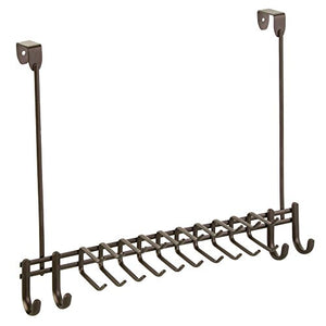 InterDesign Axis Over the Door Closet Organizer Rack for Ties, Belts - Bronze