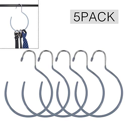 OVOV Home Storage Set of 5 Belt Ring Hanger Portable Multi-use Closet Organizer for Belts Ties Scarves
