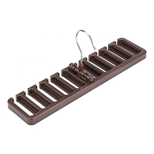 Yosooo Belt Hanger Rack Holder 10 Slot Tie Belt Scarf Rack Holder Organizer for Closet Wardrobe Storage Space Saver 360 Degree Rotating(Brown)