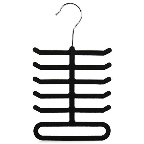 Techecho Multi-Layer Flocking Tie Rack Non-Slip Non-Marking Scarves Scarf Storage Rack Fish Bone Shape Hanger Scarf, Belt, Accessory Organiser