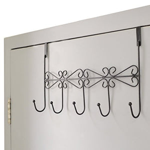 Over Door Rack Hook Hanger. Marrywindix Black Metal 5 Hook Metal Hanger for Hanging Clothes, Coat, Hat Belt