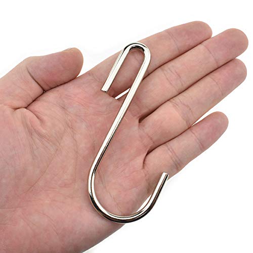 LQJ Pro Large S Hooks Anti-Rust Hang Iron Cast Pots and Pans from Wire Rack Shelf Narrow End Don't Come Off 7 Pack 3.7