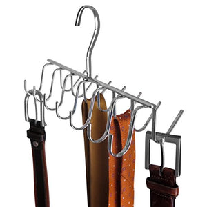 Evelots Tie, Belt, Scarf,jewelry Rack-Hanger-Closet Organizer-Chrome-14 Hooks
