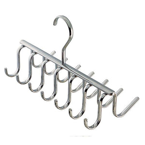 AUEY Chrome 14 Hook Tie Belt Scarf Rack. Closet Organizer Holder Hanger
