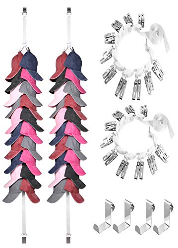 IZUS Baseball-Cap-Organizer-Holder-Racks Hat Hanger for Door - Hold 40 Hats (Style 4/Hold 40 Hats)