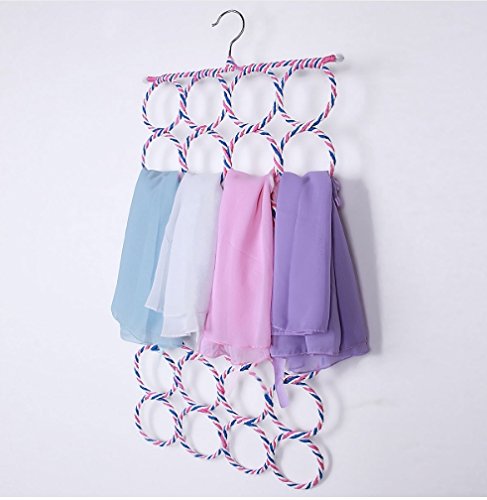 P.A.N. 4 Size Belt Tie Hook Storage Rattan Weave Slots Circle Hanger Rack Scarves Home Shawls Neckties Organizer Holder