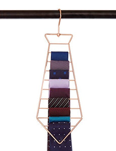 Yimai Tie Hanger Tie Organizer Updated Twirl Tie Rack Belt Hanger for Closet Organizer Storage,copper plated