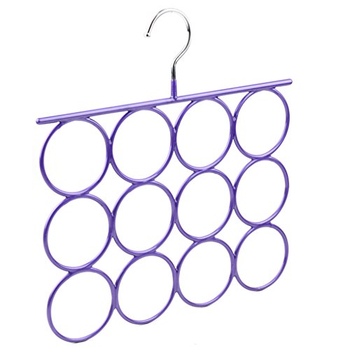 Non-slip- Circle Scarf Tie Hanger Plastic Towel Rack, 1 Pack hanger (Color : Purple)