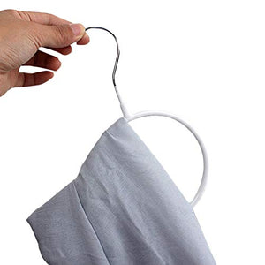 CmfwaMedsr Non-Slip Ring Hanger,Metal Hook Durable Multipurpose Organizer Hangers Belt Scarf Accessory-White 2 Pack