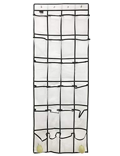 FMing Door Shoe Organizer Storage, Over The Door Organizer, Door Shoe Rack, Hanging Organizer Mesh Pocket, Shoe Hanger Kids Adults, Shoe Holder Closet, Laundry Room, Pantry, Bathroom (White)