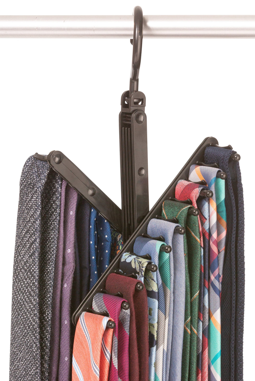 Tie & Belt Rack – (3-Pack) –  Necktie Accessories Organizer – 20 Non-Slip Hanger Hooks Each – Rotates 360 Degrees – Storage Solution For Neckties And Belts