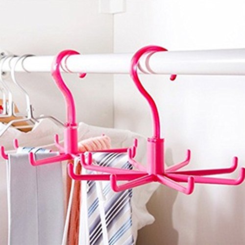 Ukiss 8 Hooks Rotating Twirl Tie Rack Adjustable Tie Belt Scarf Hanger for Closet Organizer Storage