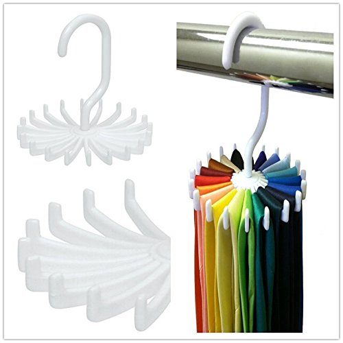 Maison & Jardin New Adjustable Rotating 20 Hook Neck Ties Organizer Men Tie Rack Hanger Holder