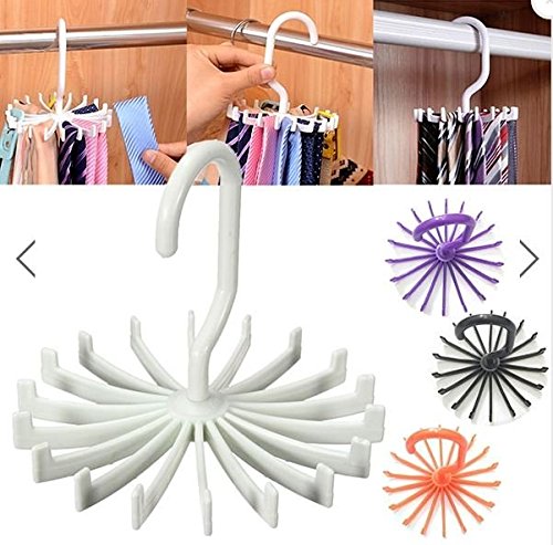 Rotating Tie Rack Adjustable Scarves Storage Holders Silk Scarf Organizer Hanger