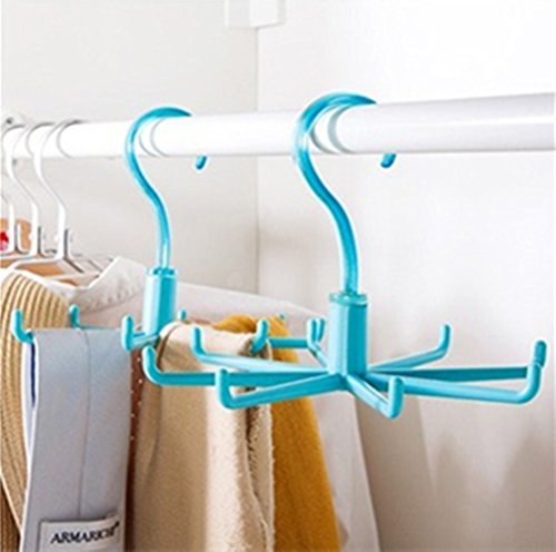 Ukiss 8 Hooks Rotating Twirl Tie Rack Adjustable Tie Belt Scarf Hanger for Closet Organizer Storage