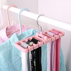 Hanging Rack - 1 Piece 8 Hole Storage Rack Wardrobe Belt Rotating Tie Scarf Closet Organizer Holder Scarves Hanger Hook Home Neckties Storage - RANDOM COLOR