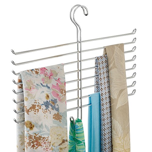 iDesign Classico Spine Scarf Closet Organizer Hanger, Hanging Storage Ideal for Bedrooms, Mudrooms, Dorm Rooms, No Hardware Required, 12.6