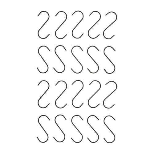 7Penn Black S Hooks for Hanging Pots and Pans, 20-Pack – Plant Hooks, Closet Hooks, Kitchen Hooks – Hanging Hook 20pk