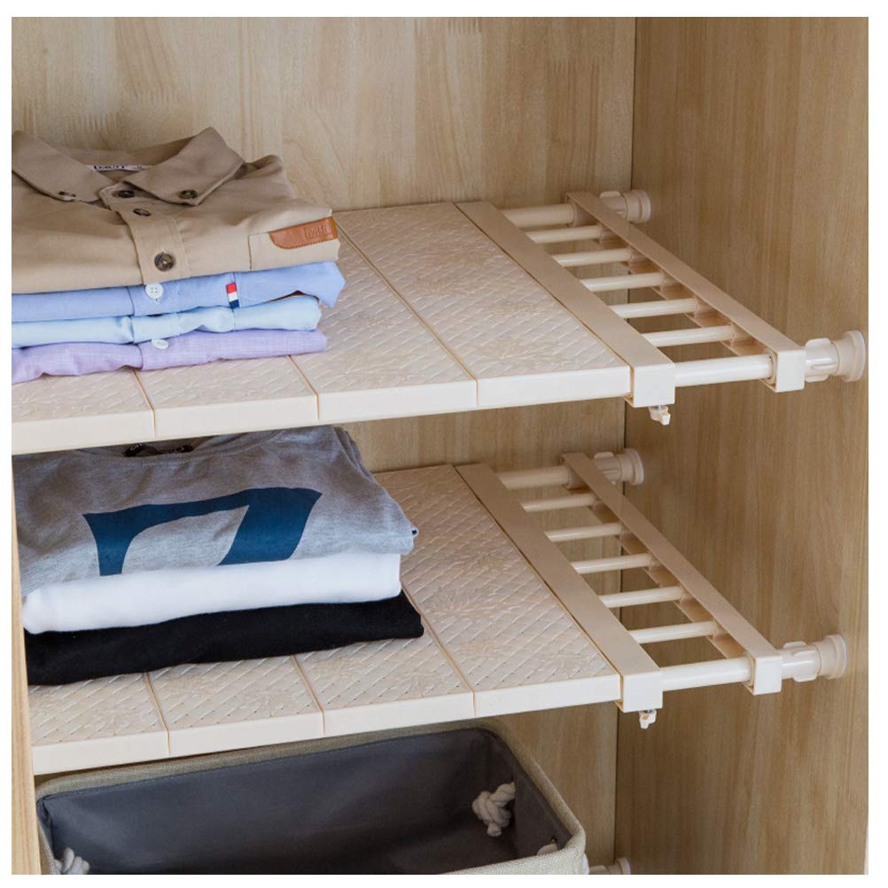 APSOONSELL Ajustable Shelf Closet Storage Rack Organizer, Expandable Closet Shelf Space Saver Racks for Kithchen Cupboard Wardrobe Bookcase