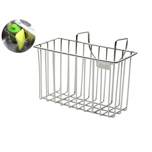 Kitchen Sink Organizer, Yoheox Stainless Steel Sink Sponge Holder Brush Soap Dishwashing Liquid Drainer Rack For Kitchen Sink Countertop Storage