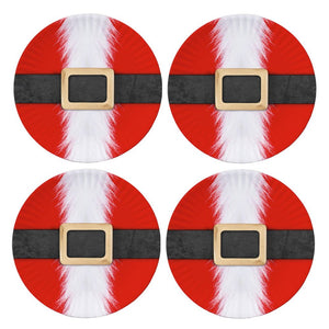 Christmas Santa Pants 8.25 inch Melamine Plates, Set of 4