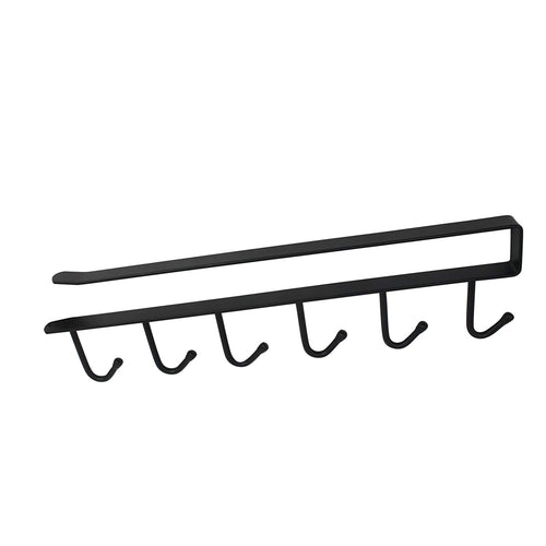 Black Towel Hanger Mug Cups Rag Kitchen Storage Hooks Nail Free Utensil Ties Belts Scarf Hanging Hook Rack Holder Under Desk Closet