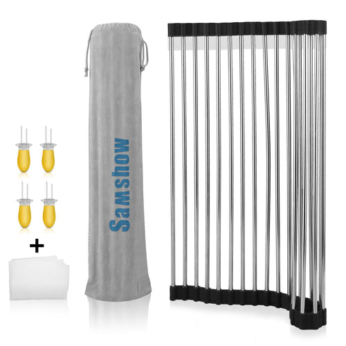 Over The Sink Drying Rack - Samshow Roll Up Dish Drying Rack (Square Rod Design) Large Size 17.78