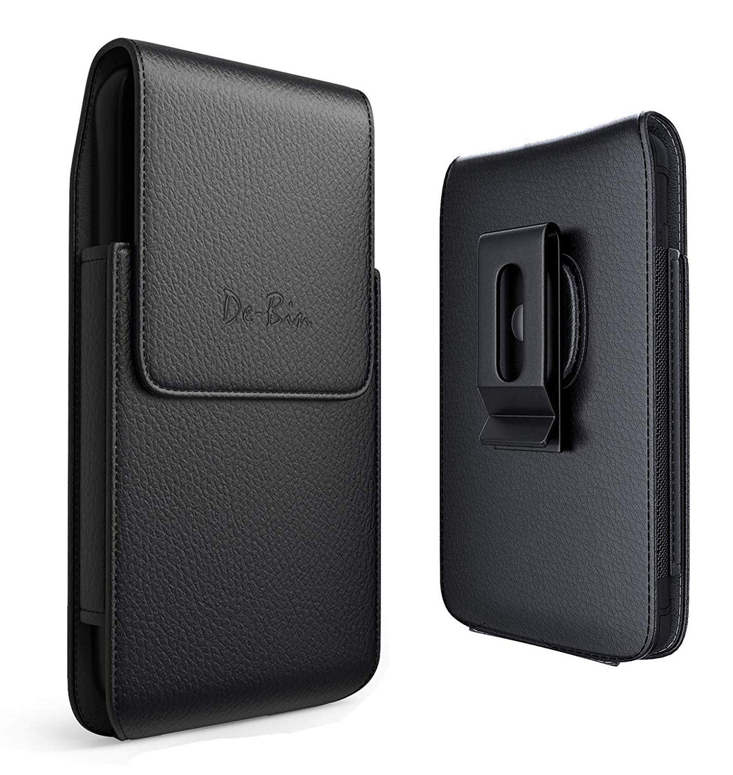 Galaxy Note 5 Belt Case, Debin Leather Galaxy Note 5 Holster Case with Belt Clip Belt Pouch Case, Plus Size Samsung Galaxy Note 5 Case for Note 5 with another Cover On Black