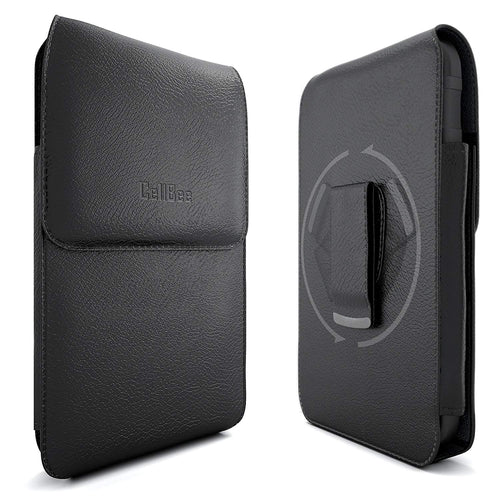 Galaxy Note 5 Holster, CellBeeÂ® Premium Leather Pouch Carrying Case with Belt Clip Belt Swivel Holster for Samsung Galaxy Note 5 (Perfect Fits OtterBox / LifeProof) (The Vertical)