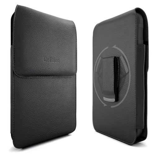 Galaxy Note 4 Pouch Case, CellBeeÂ® Samsung Galaxy Note 4 Premium Leather Pouch Carrying Case with Belt Clip Belt Loops Holster for Samsung Galaxy Note 4 (Perfect Fits with Otterbox Commuter / Defender Case on Lifeproof Case on) (Fashion Black)
